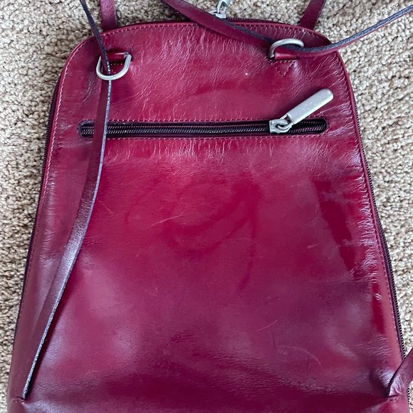 DR Del Rio burgundy leather backpack purse main image 7